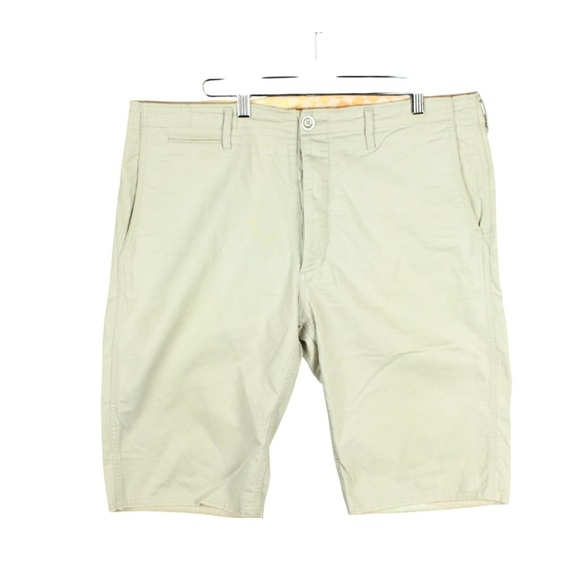 Visvim Chino Shorts Mens XL Waist 36 Inseam 12" Cream 100% Cotton Made In Japan - Picture 1 of 14